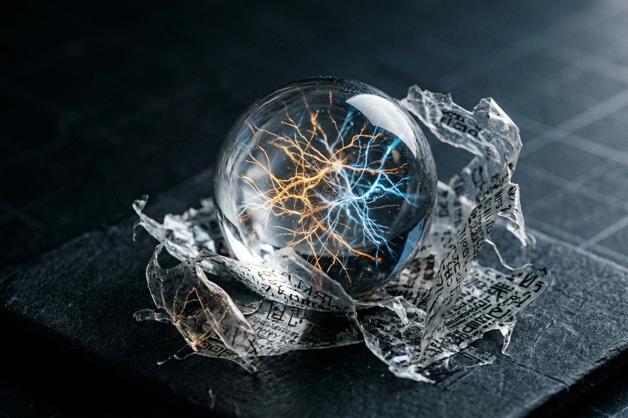 Infographic showing key risks of AI-generated search answers including hallucination and data privacy