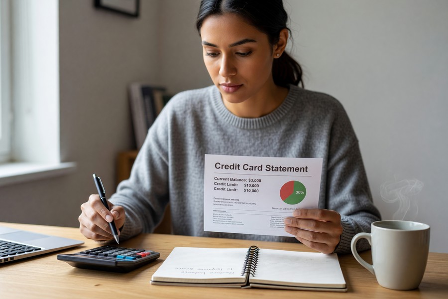 Infographic showing the five FICO credit score factors and their percentage weights