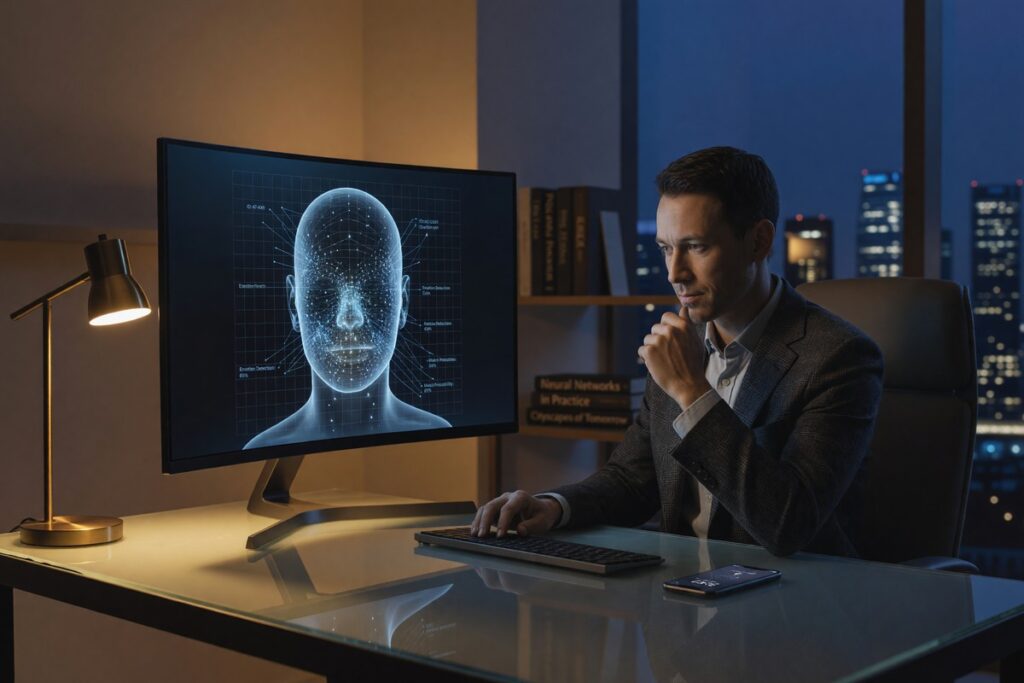 Person securing their digital identity on a laptop with a shield and lock icon overlay
