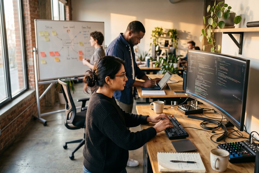 Bar chart showing productivity gains by job function from agentic AI tools in remote work settings 2025