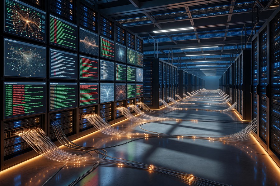 Diagram showing AI agent replacing a traditional multi-step software workflow with autonomous task execution