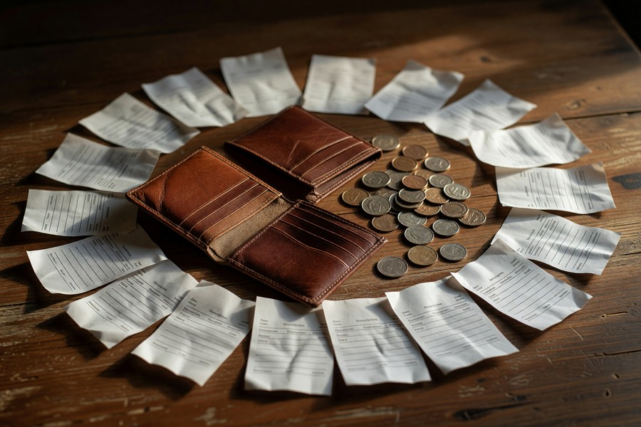 Person reviewing a budgeting app on a laptop showing monthly expense breakdown and savings goals