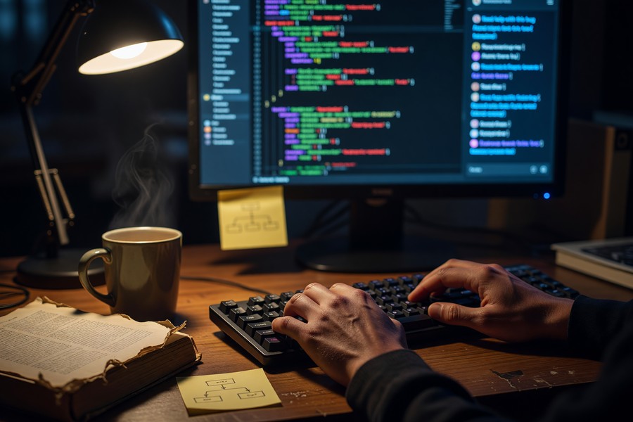 Split-screen view of GitHub Copilot suggesting a bug fix inside Visual Studio Code editor