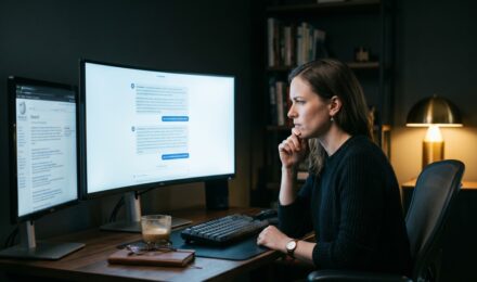 A glowing AI brain generating distorted and misleading information representing AI hallucinations in 2026