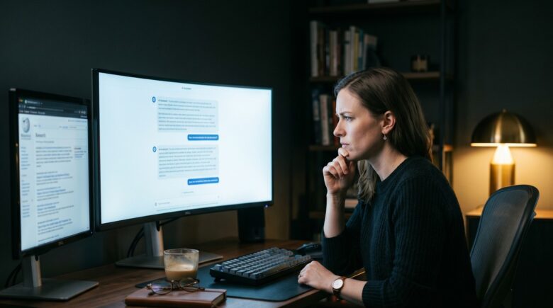 A glowing AI brain generating distorted and misleading information representing AI hallucinations in 2026