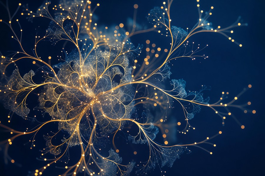Diagram showing how an AI adaptive learning engine routes students through personalized content paths
