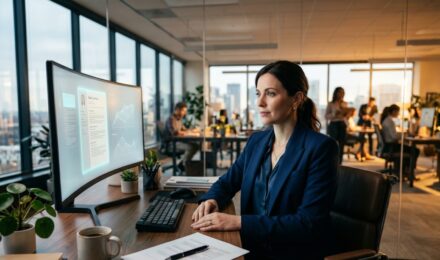 AI resume screening software analyzing job applications on a digital interface