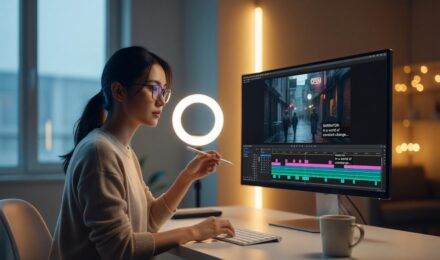 Best add text overlay video app showing subtitles on a smartphone screen