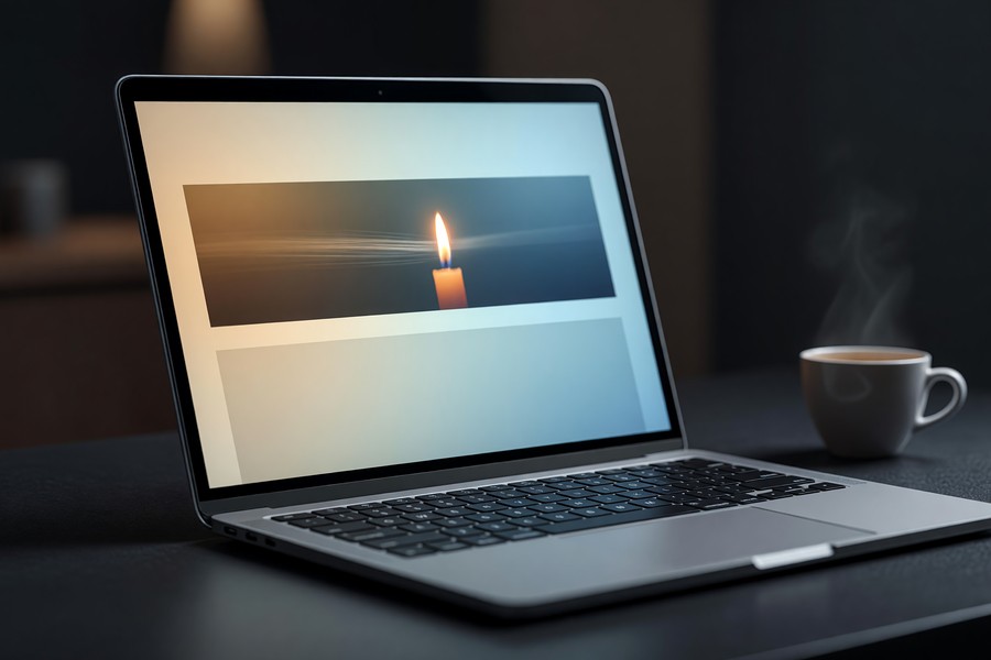 Cinemagraph example showing steaming coffee cup with frozen background on a smartphone screen