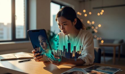 Best double exposure photo app on a smartphone screen showing blended portrait and nature effect