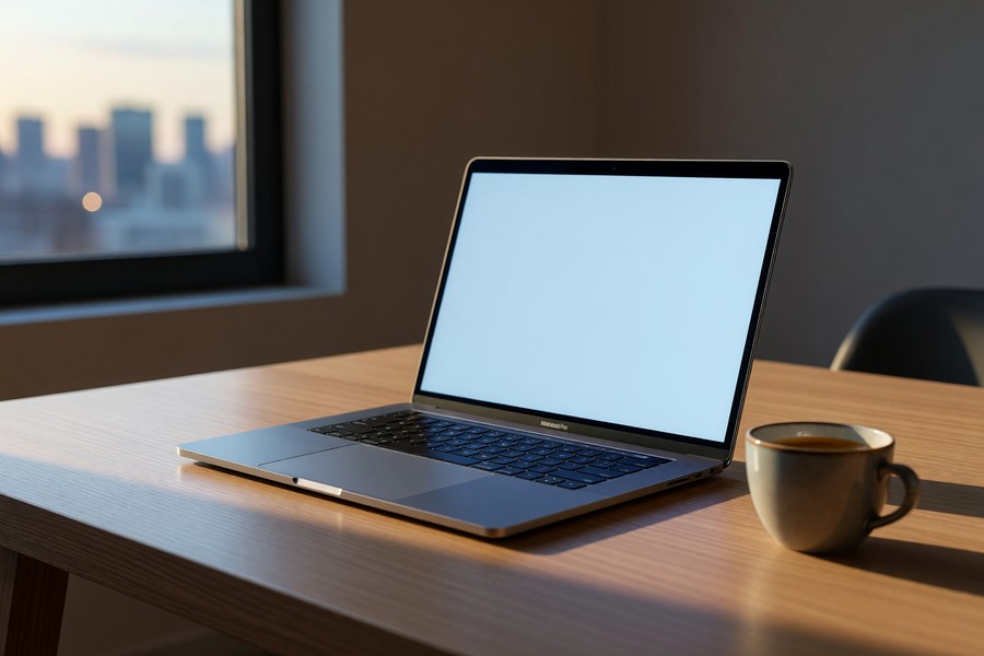 Side-by-side comparison of top remote work laptops on a clean desk workspace