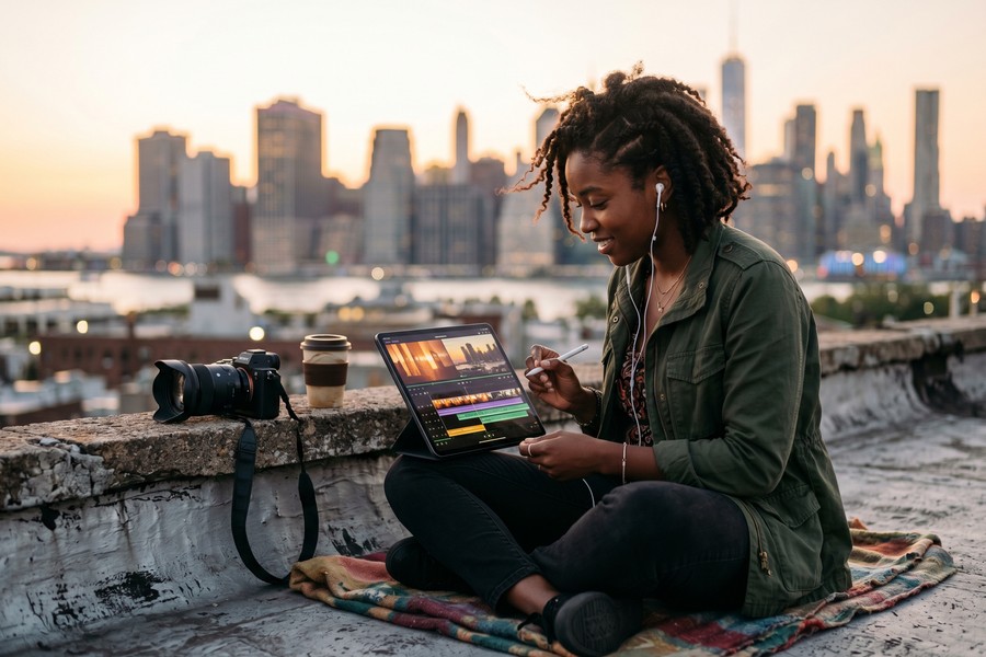 Screenshot showing CapCut and iMovie video merge timeline interfaces side by side on iPhone