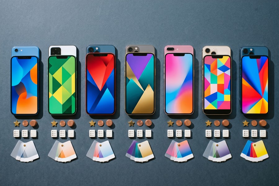 Mood board layout created in Canva mobile app showing typography, color swatches, and images