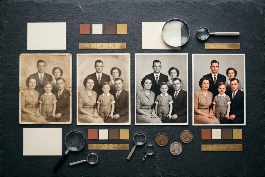 Screenshot of Topaz Photo AI desktop interface showing before and after photo upscaling