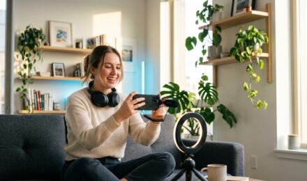 Best podcast video recording app on a smartphone screen