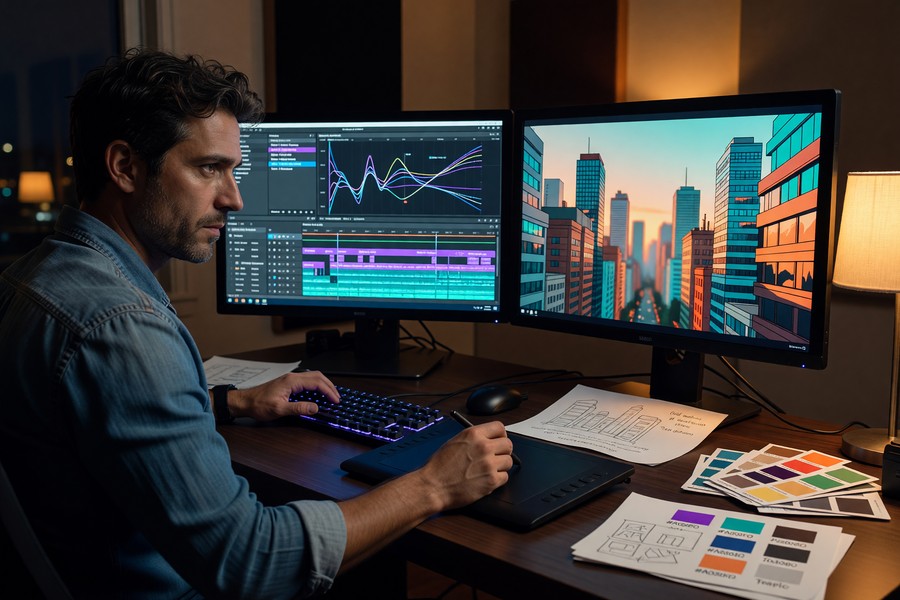 Split-screen comparison of a real video frame versus its AI cartoon conversion in CapCut