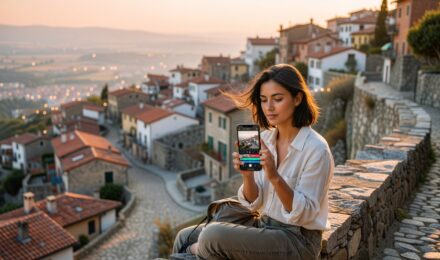 Beginner creator editing a cinematic travel video on a smartphone using a mobile editing app