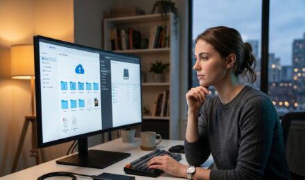 Cloud storage vs local storage comparison showing cloud icons and external hard drives side by side