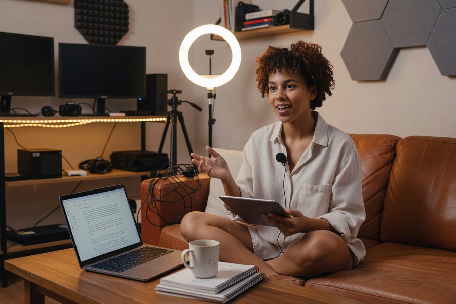 A creator using multiple automation dashboards across content, analytics, and monetization platforms