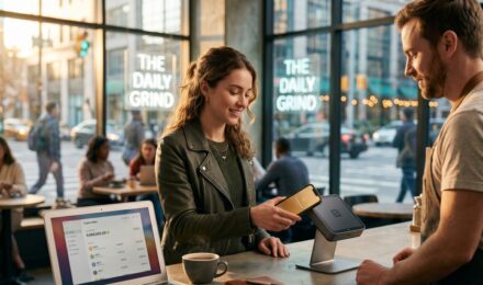 Person using a digital currency wallet app for everyday transactions on a smartphone