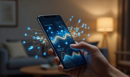 Illustration of edge AI processing running in real time directly on a smart device