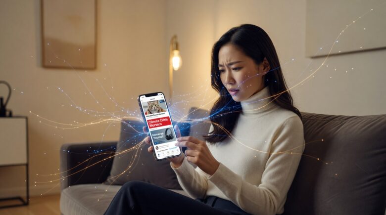 Visual diagram showing how content algorithms filter and personalize online content for users