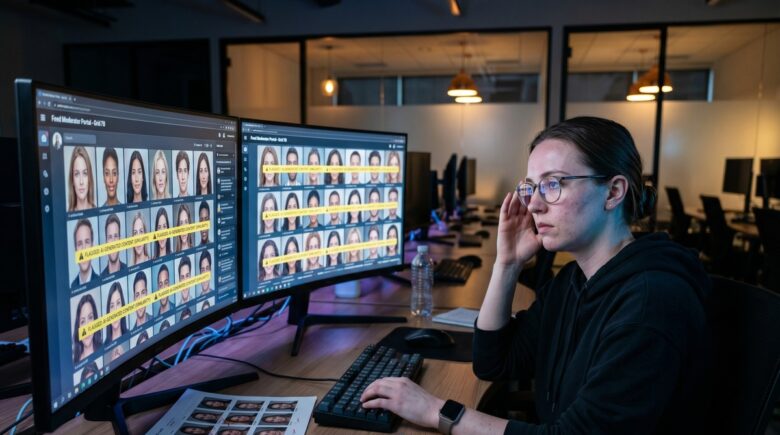 AI generated content platforms moderation and detection tools on a digital screen