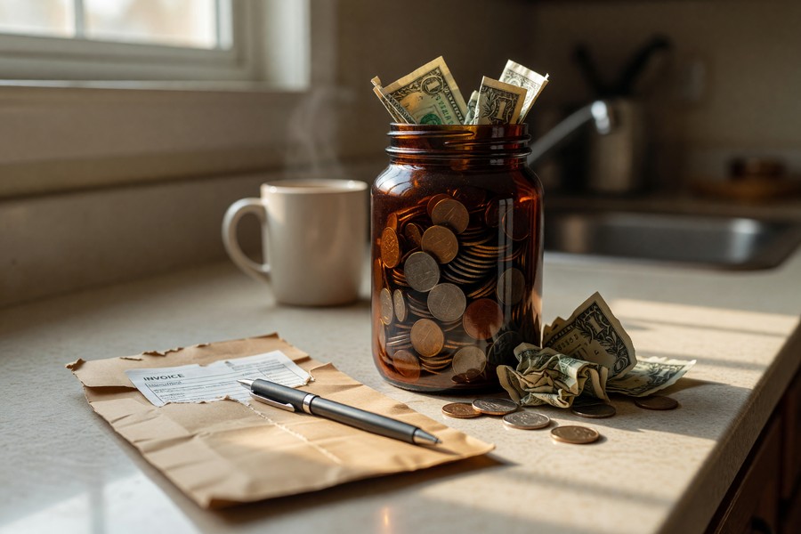 Bar chart comparing savings rate versus spending rate following a salary increase over 12 months