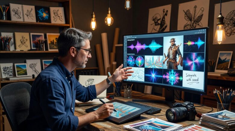 Multimodal AI models generating creative content across design, music, and film industries