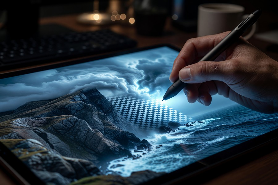 A designer using multimodal AI tools to generate and iterate visual assets in real time