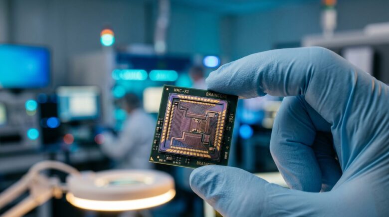 Neuromorphic chip powering next-generation mobile processing on a smartphone circuit board