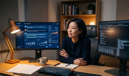 Side-by-side comparison of open-source and proprietary AI models on a digital interface