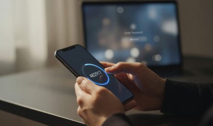 Person setting up two-factor authentication on a smartphone screen