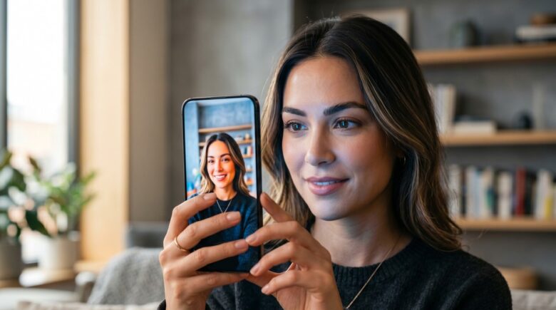 Close-up of an under-display camera phone with a seamless full screen in 2026