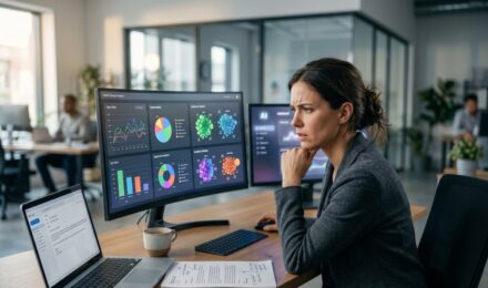 Marketer reviewing AI email personalization mistakes on a laptop dashboard