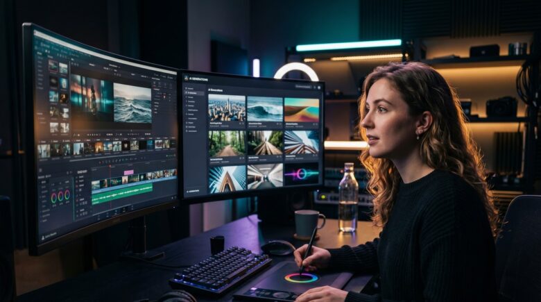 Best AI b-roll video apps displayed on a smartphone screen for content creators