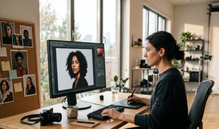 Photo background remover app showing precise edge detail on a portrait cutout
