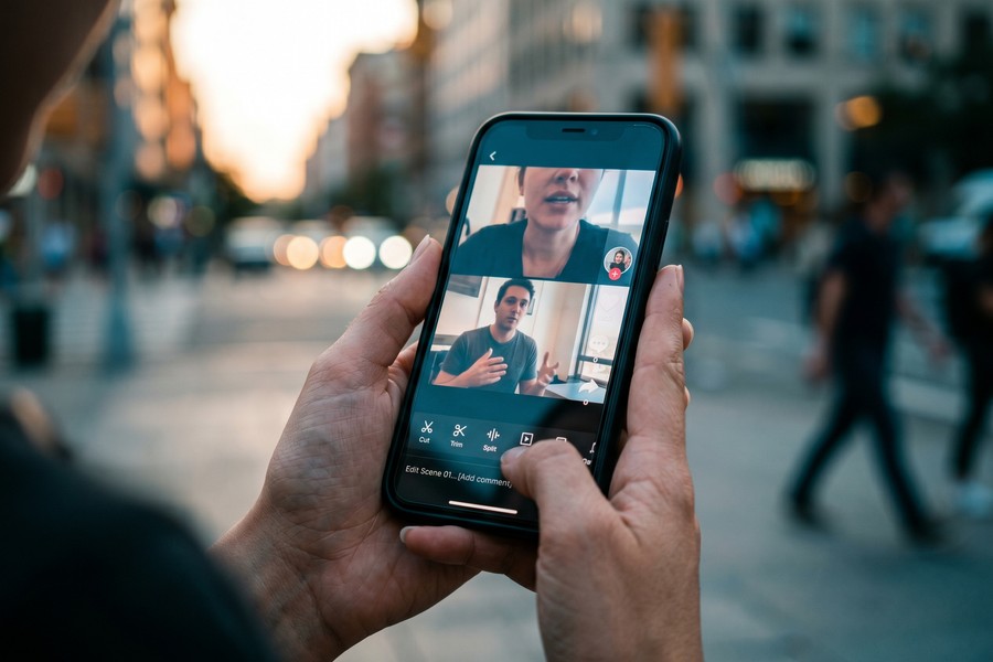 Side-by-side vertical split-screen layout optimized for TikTok and Instagram Reels