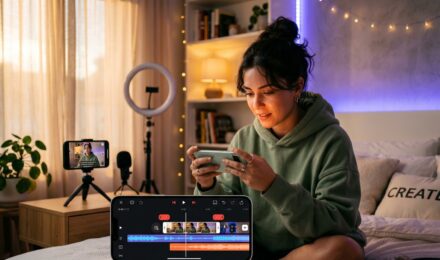 Person using a video loop app on mobile to remix short clips for Instagram and TikTok