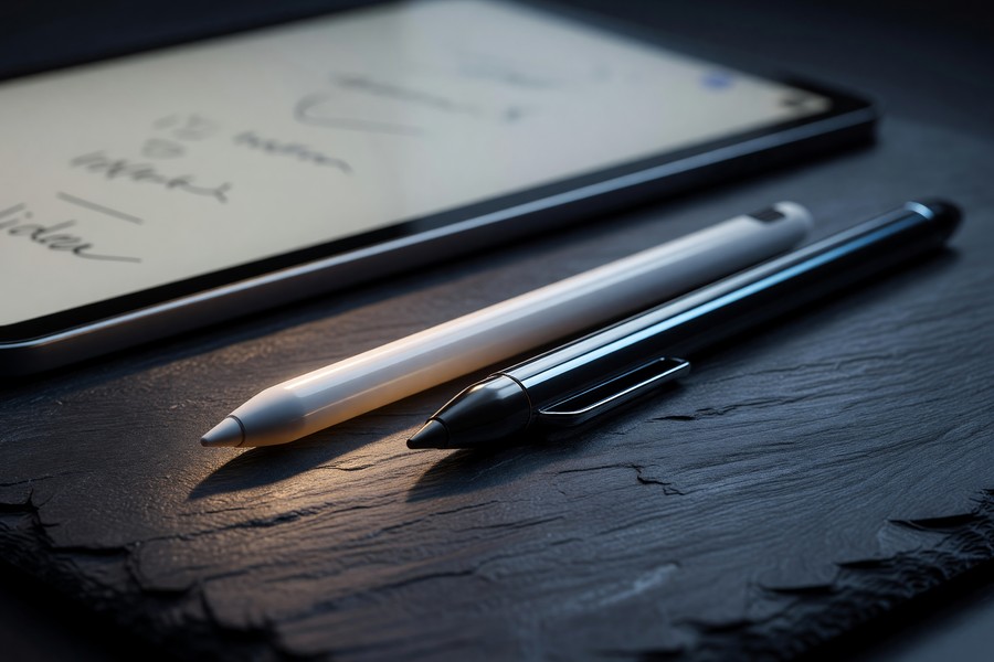 Teacher using a stylus to annotate a student PDF on a smartphone screen