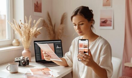 A smartphone screen displaying photo aesthetic branding apps used to create a consistent visual style for a personal brand
