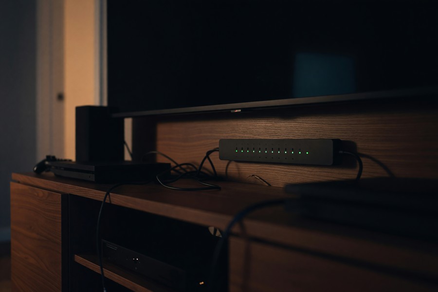 Grafana energy monitoring dashboard showing real-time smart home power consumption per device